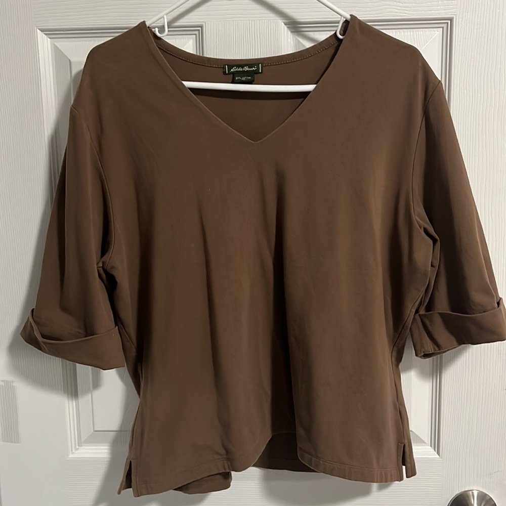 Eddie Bauer Brown V-Neck